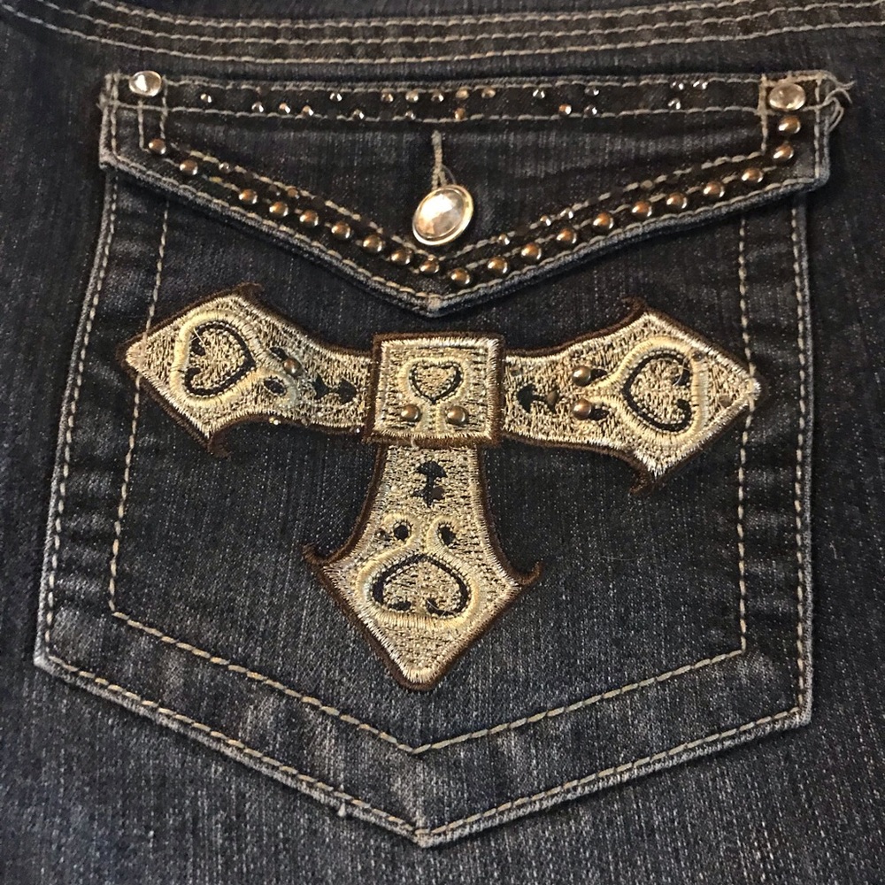 Cato Cross embellished bootcut jeans 26W (plus)